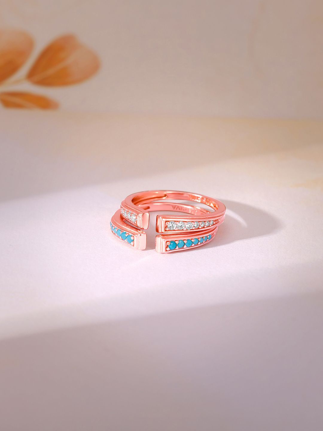

GIVA 2 Pcs 925 Silver Rose Gold-Plated Finger Rings