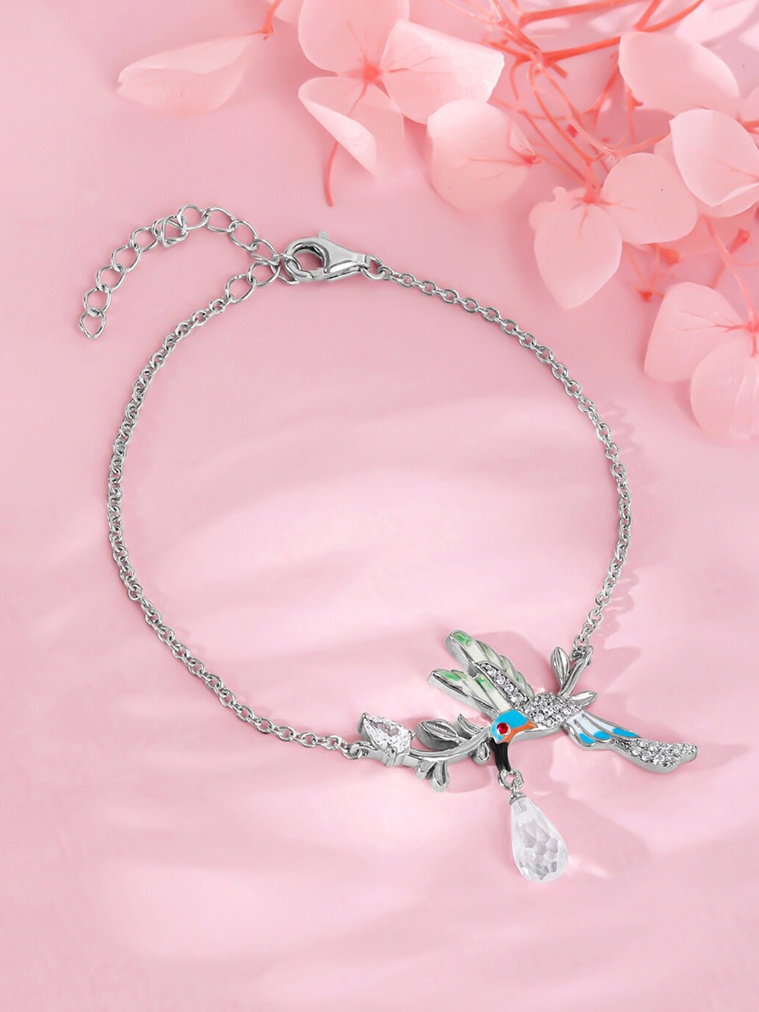 

GIVA Women Sterling Silver Rhodium-Plated Charm Bracelet