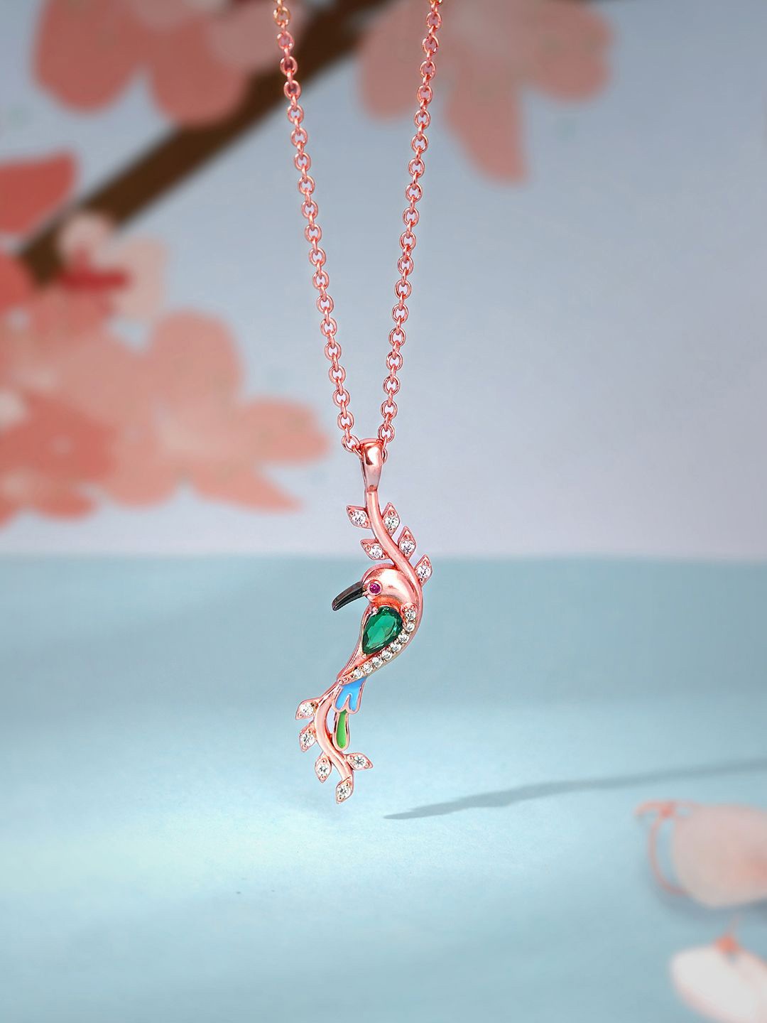 

GIVA Women Rose Gold-Plated Contemporary Pendants with Chains