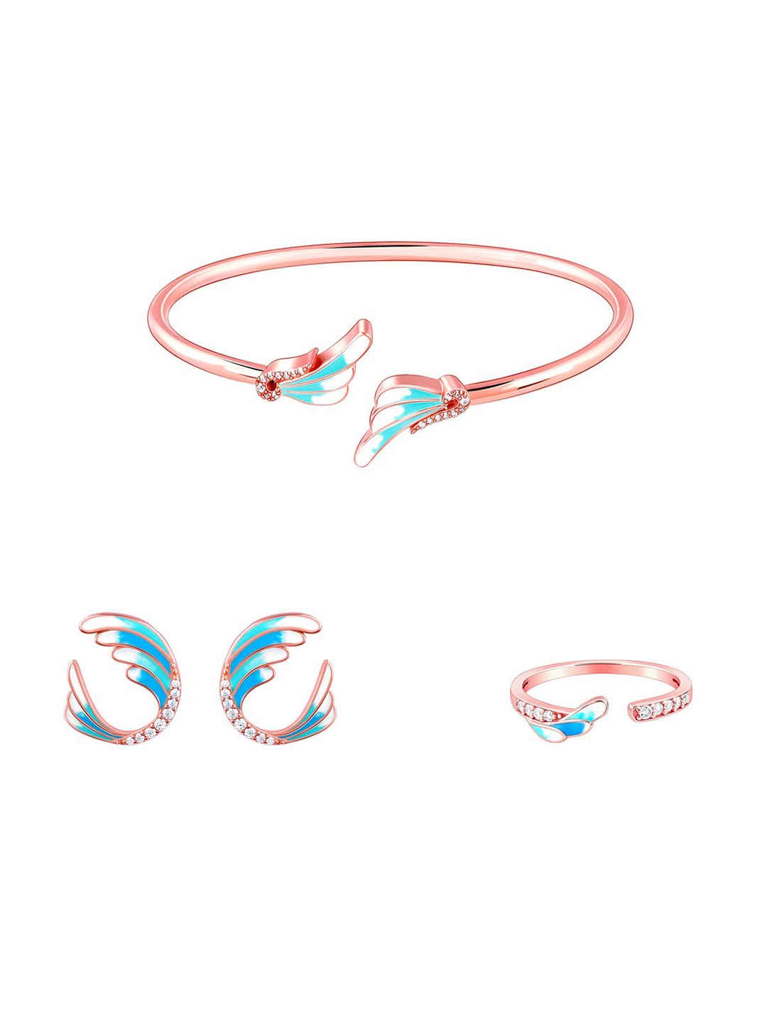 

GIVA 925 Sterling Silver Rose Gold-Plated Jewellery Set