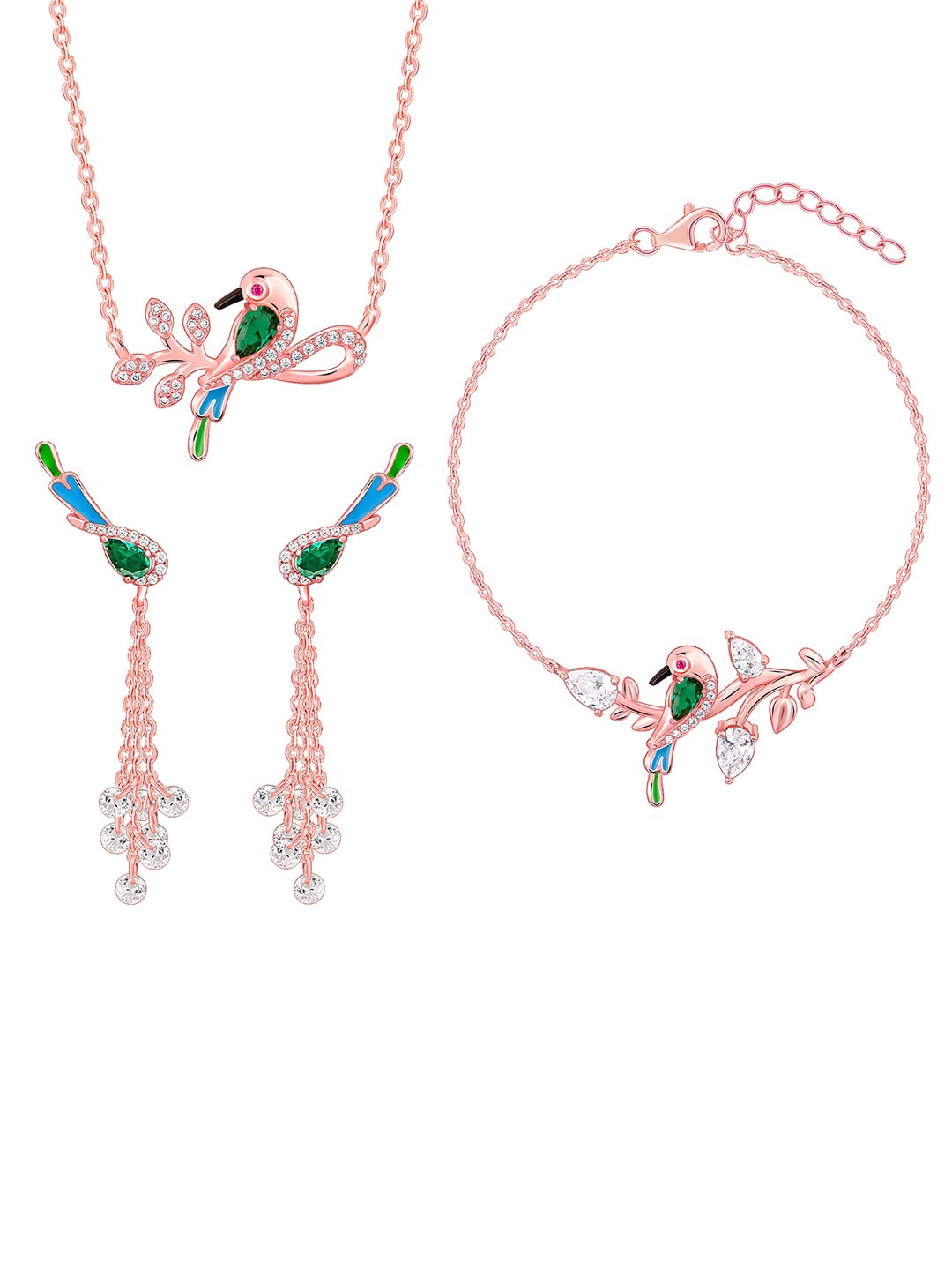 

GIVA 925 Sterling Silver Rose Gold-Plated Jewellery Set