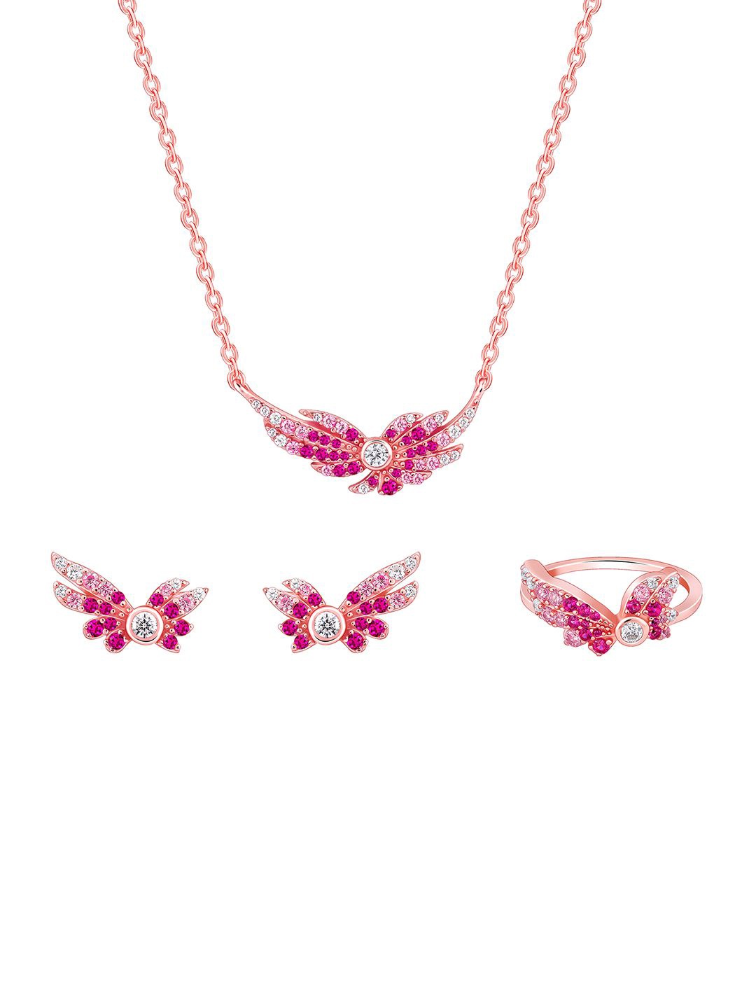 

GIVA Women 925 Sterling Silver Rose Gold-Plated Jewellery Set