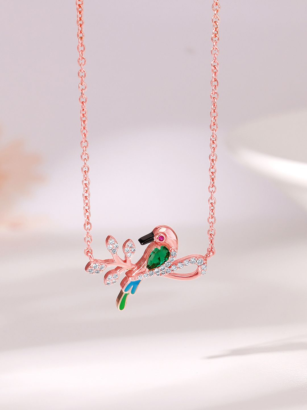 

GIVA Women Sterling Silver Rose Gold-Plated Necklace