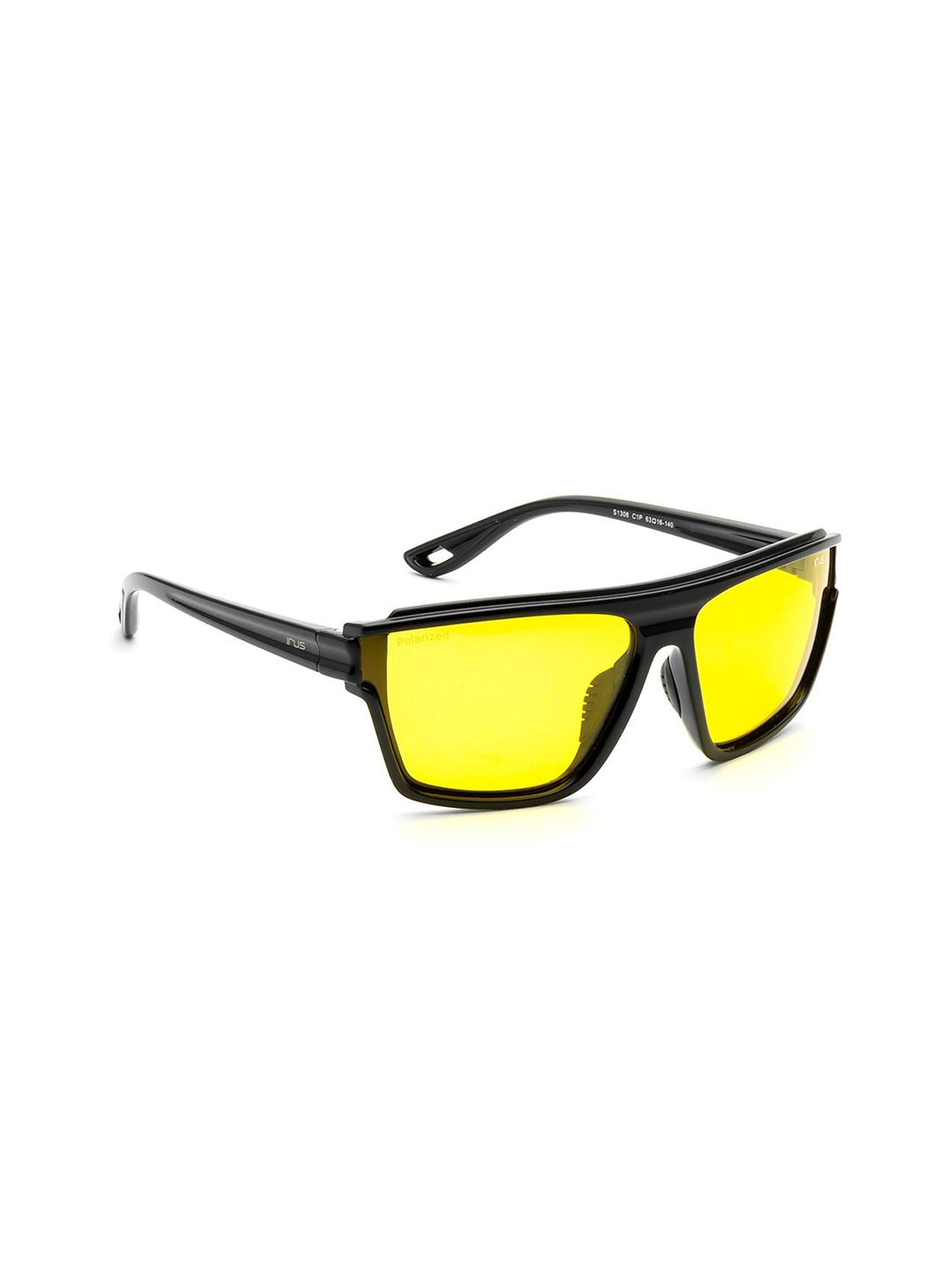 

IRUS by IDEE Men Square Sunglasses with Polarised and UV Protected Lens IRS1308C1PSG, Yellow