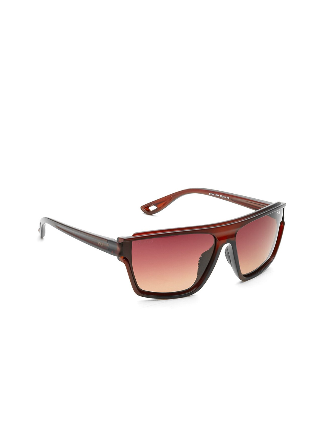 

IRUS by IDEE Men Square Sunglasses with Polarised and UV Protected Lens IRS1308C3PSG, Brown