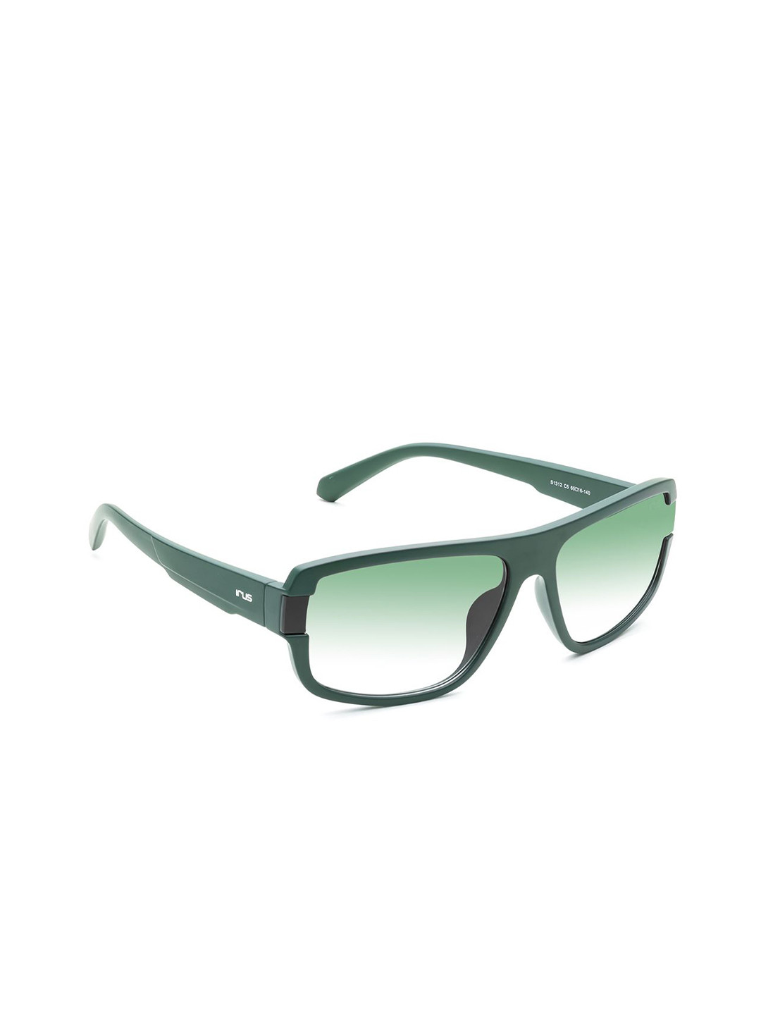 

IRUS by IDEE Men Rectangle Sunglasses with UV Protected Lens IRS1312C5SG, Green