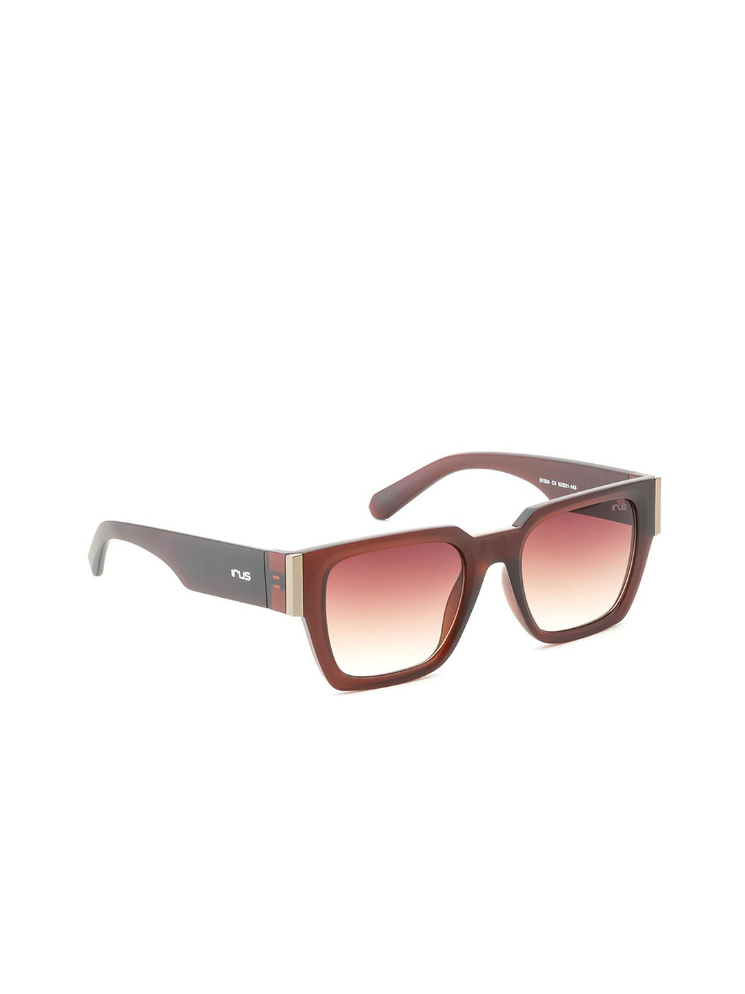 

IRUS by IDEE Men Square Sunglasses with UV Protected Lens IRS1324C3SG, Brown