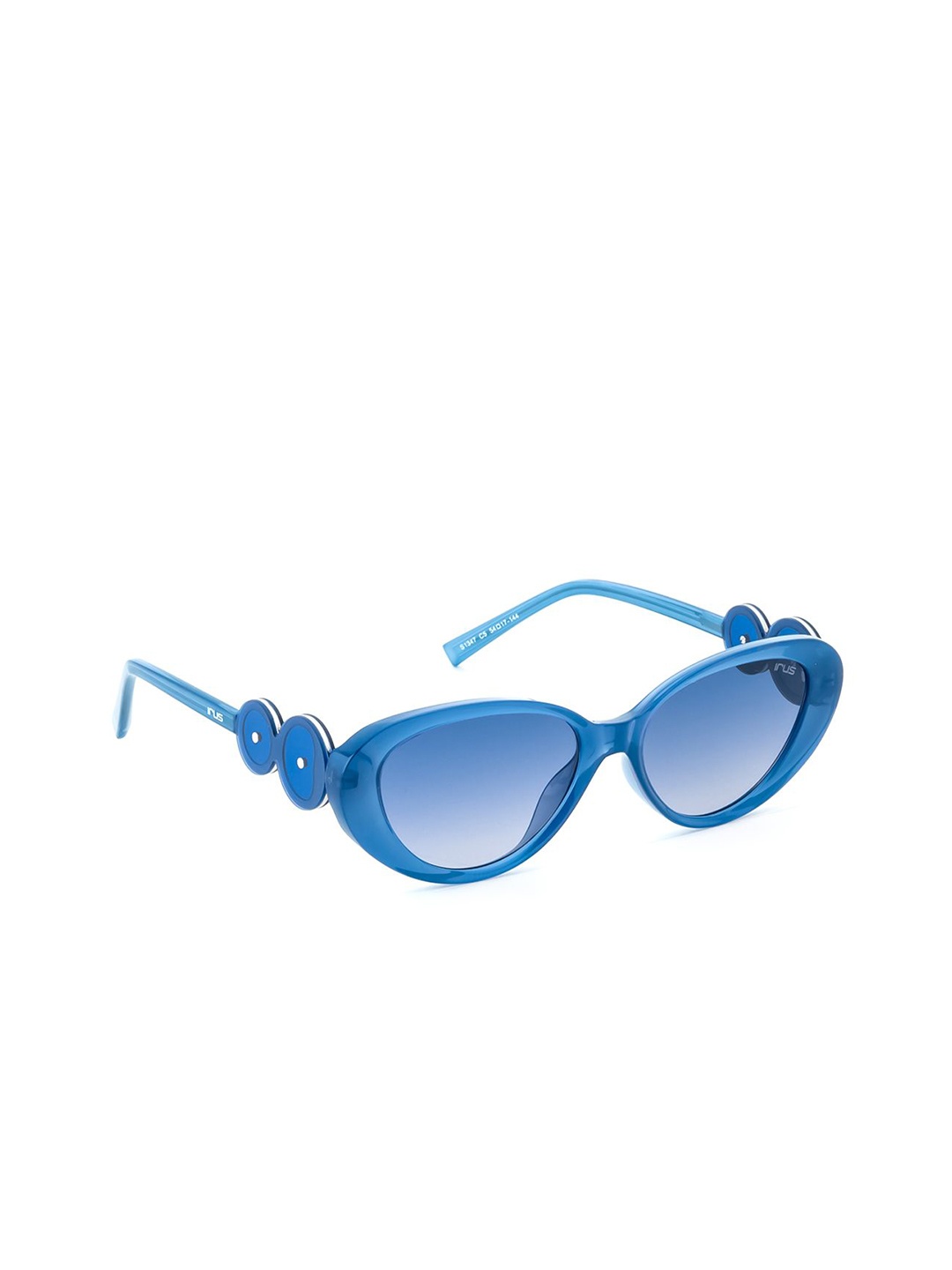 

IRUS by IDEE Women Oval Sunglasses with UV Protected Lens IRS1347C5SG, Blue