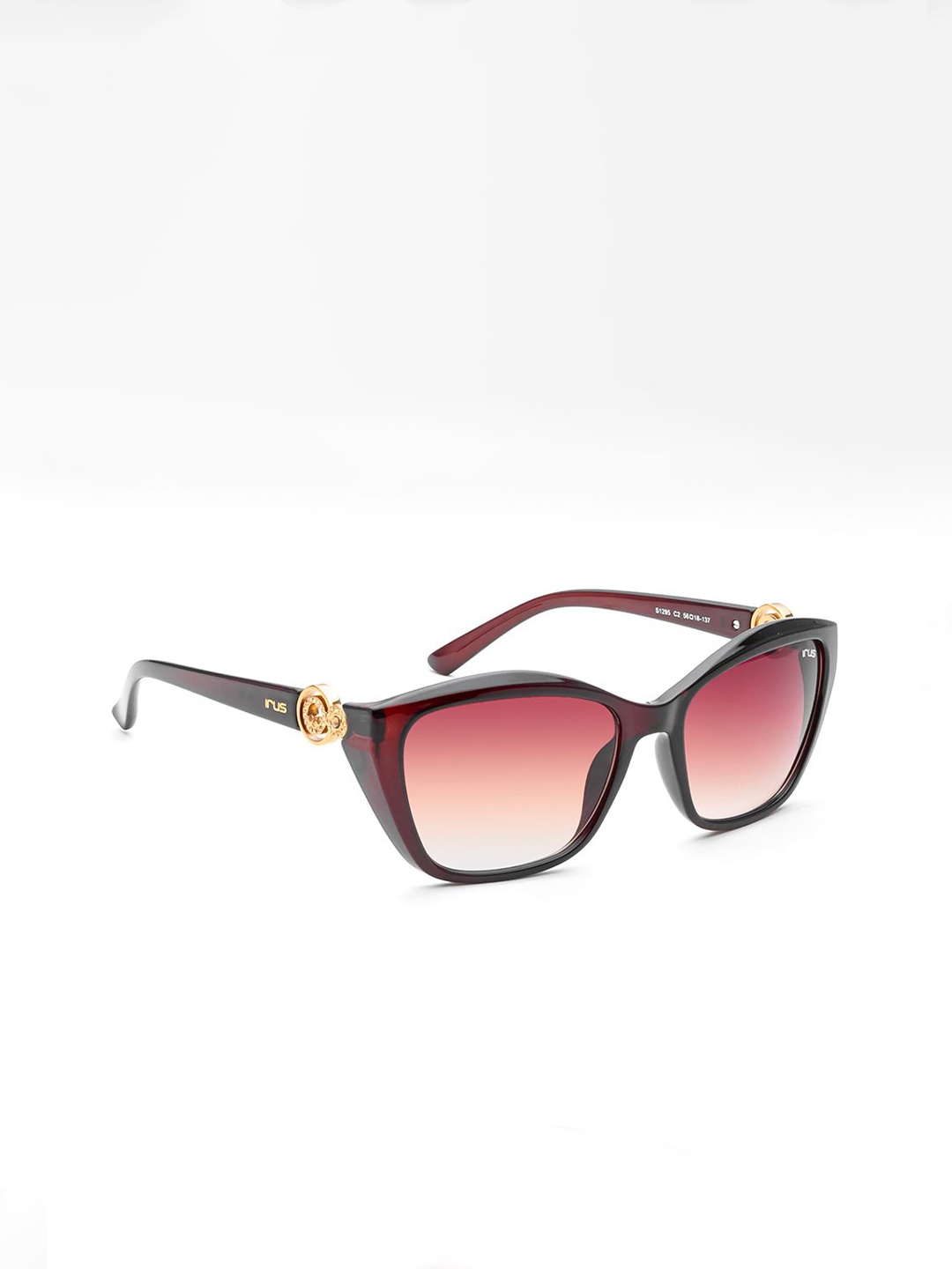 

IRUS by IDEE Women Cateye Sunglasses with UV Protected Lens IRS1295C2SG, Brown