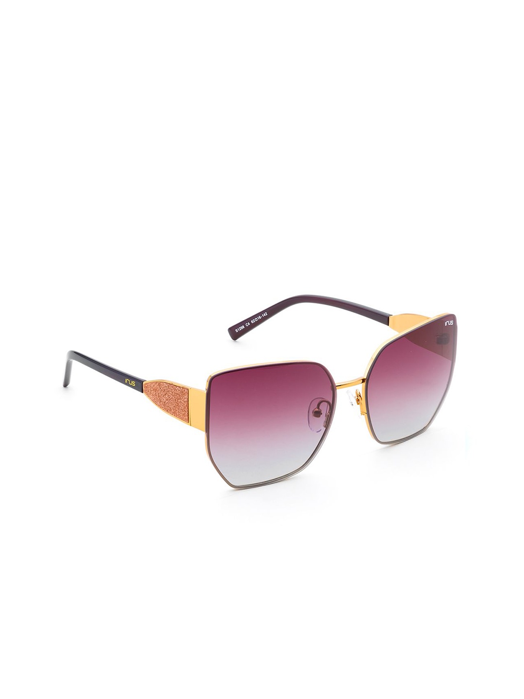 

IRUS by IDEE Women Butterfly Sunglasses with UV Protected Lens IRS1298C4SG, Brown