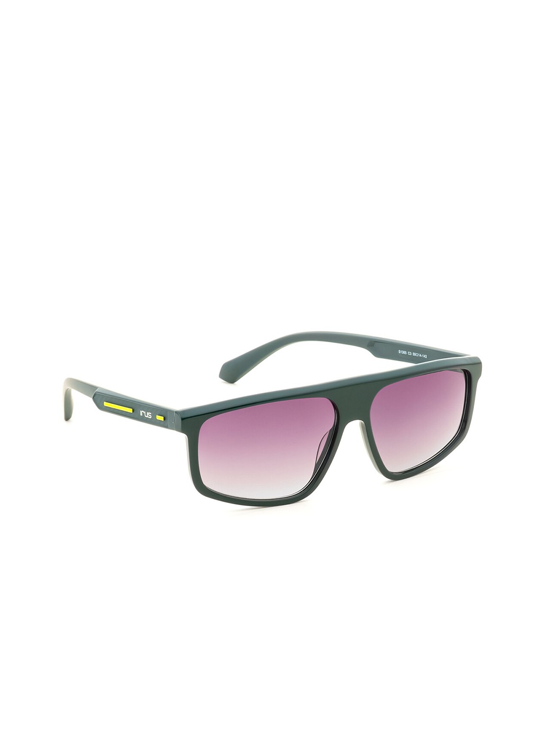 

IRUS by IDEE Men Rectangle Sunglasses with UV Protected Lens IRS1365C3SG, Purple