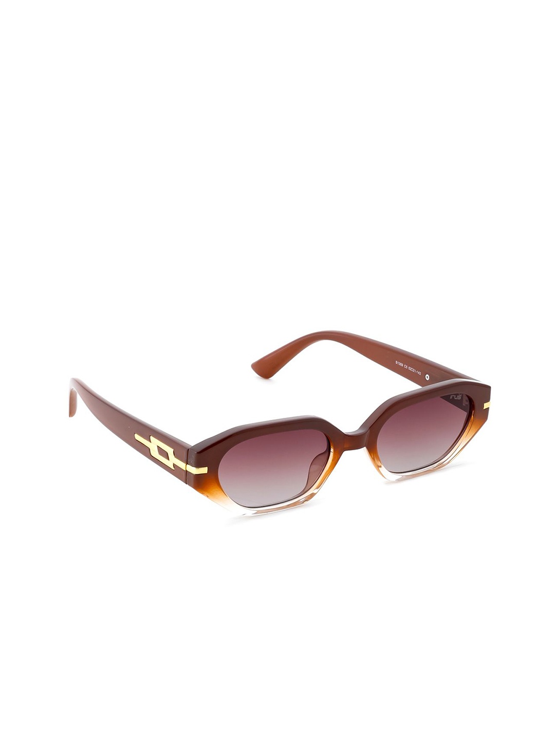 

IRUS by IDEE Women Oval Sunglasses with UV Protected Lens IRS1369C5SG, Brown