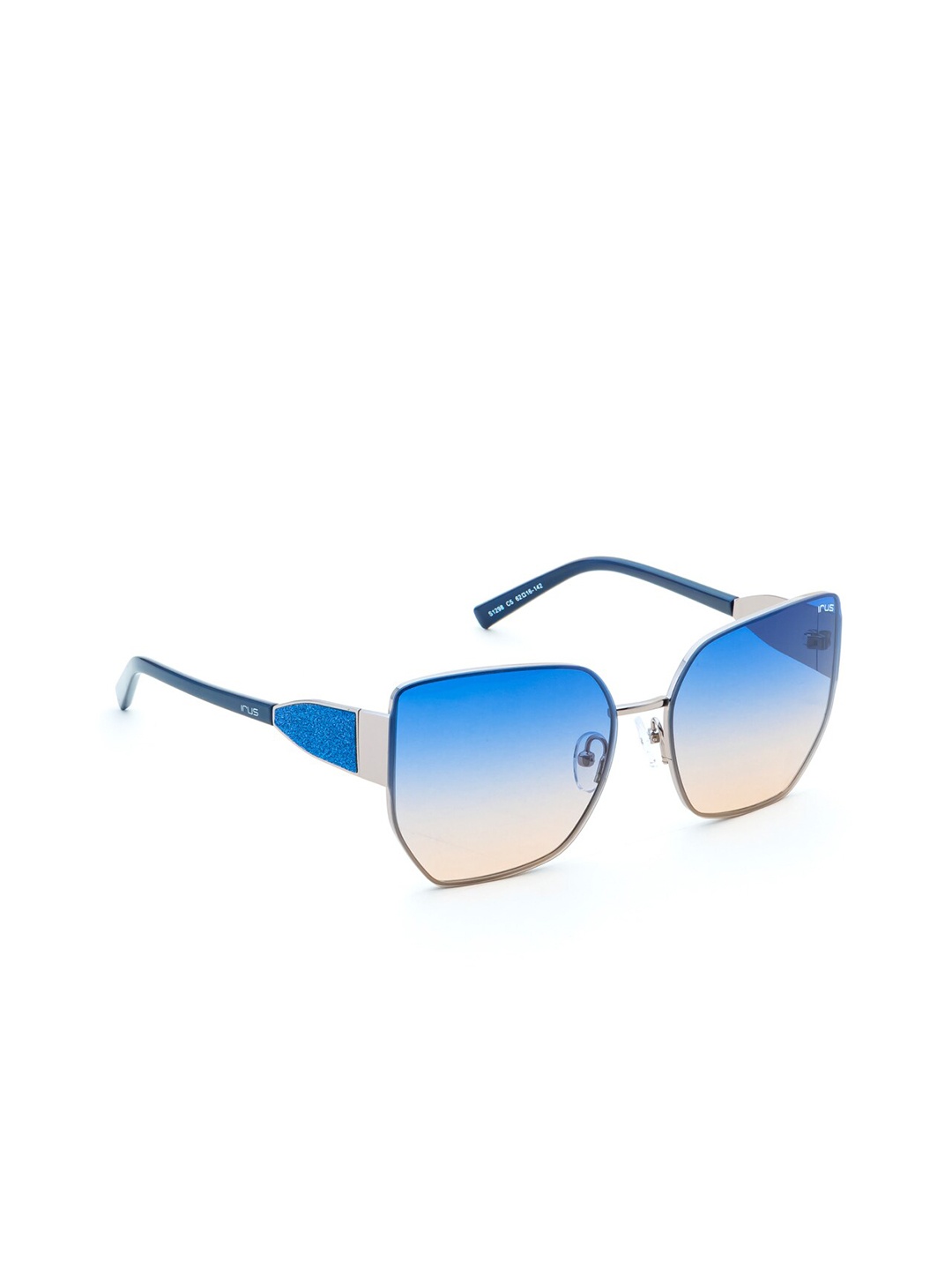 

IRUS by IDEE Women Butterfly Sunglasses with UV Protected Lens IRS1298C5SG, Blue
