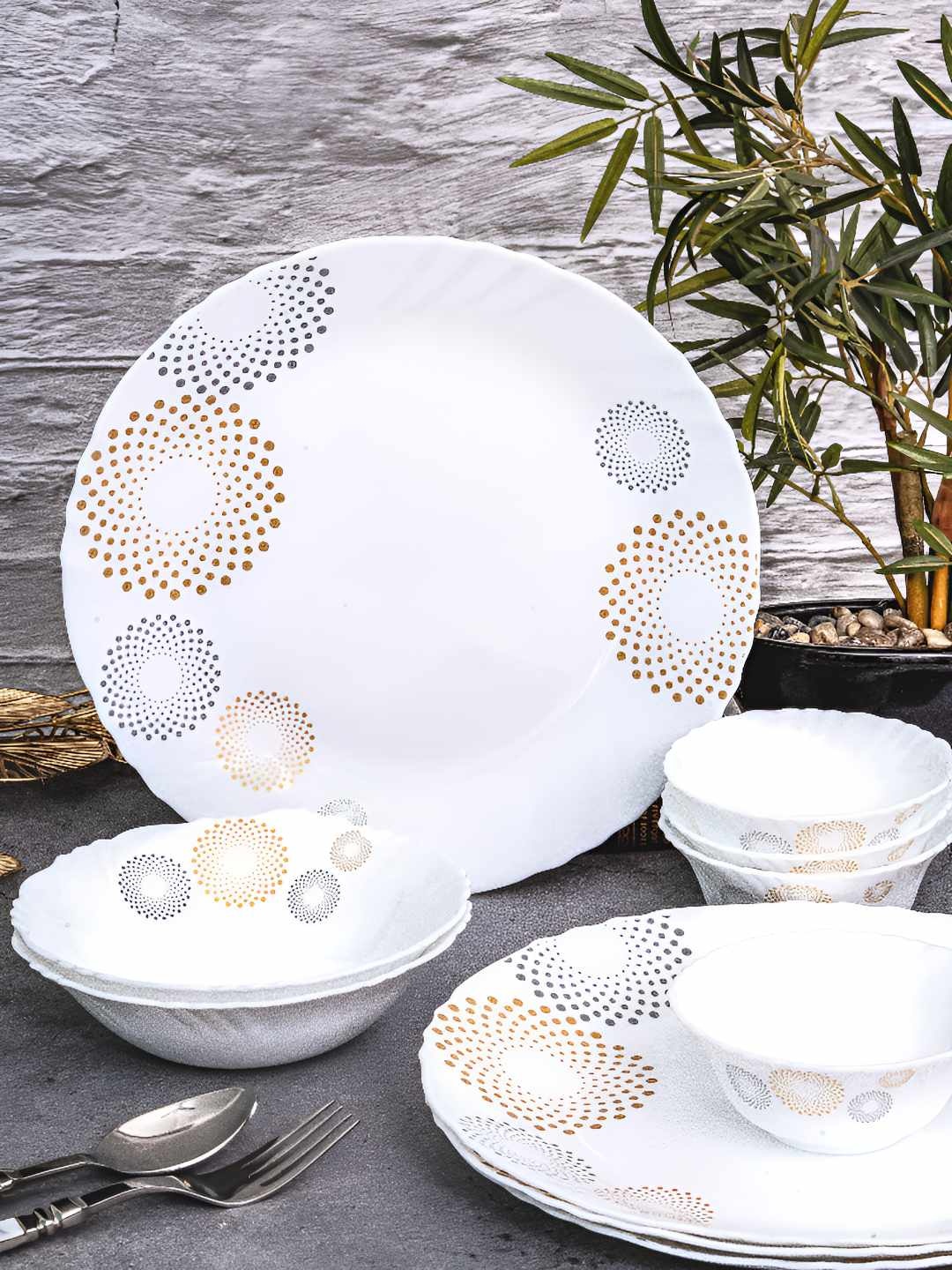 

Cello 10pcs White & Blue Printed Opalware Dinner Set