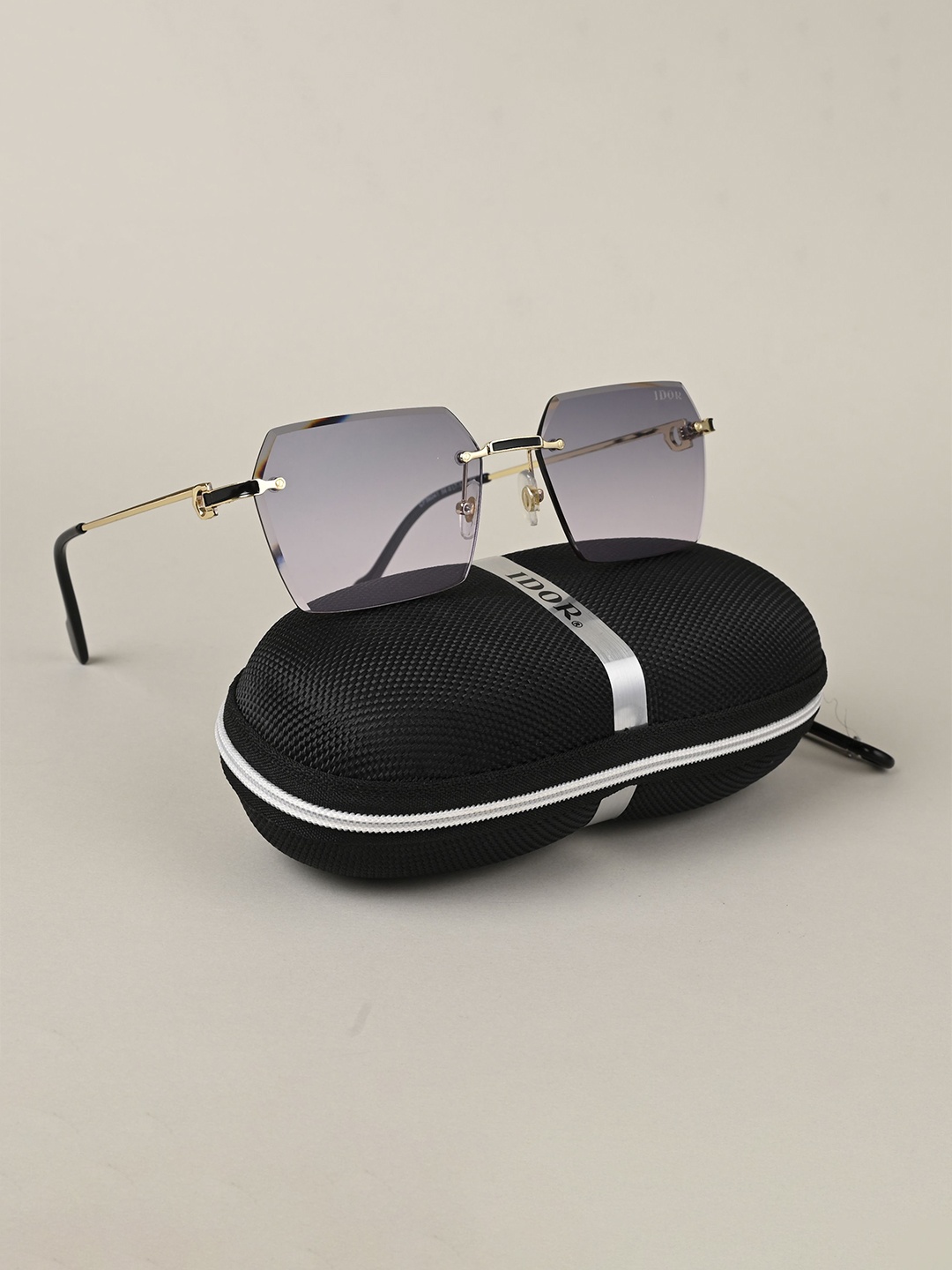 

IDOR Unisex Rectangle Sunglasses with UV Protected Lens ID-56041-GD-PUR, Purple