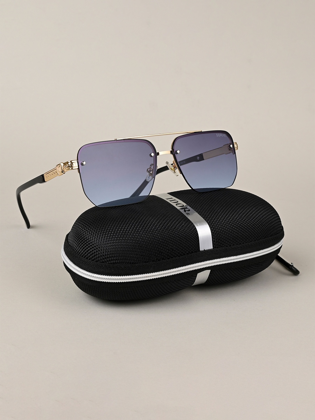 

IDOR Unisex Rectangle Sunglasses with UV Protected Lens, Blue