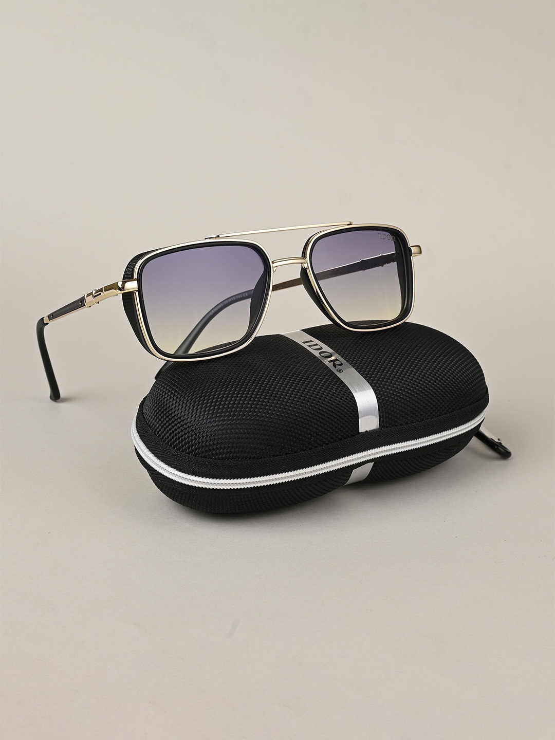 

IDOR Unisex Rectangle Sunglasses with UV Protected Lens ID-56045-GD-BLU, Blue