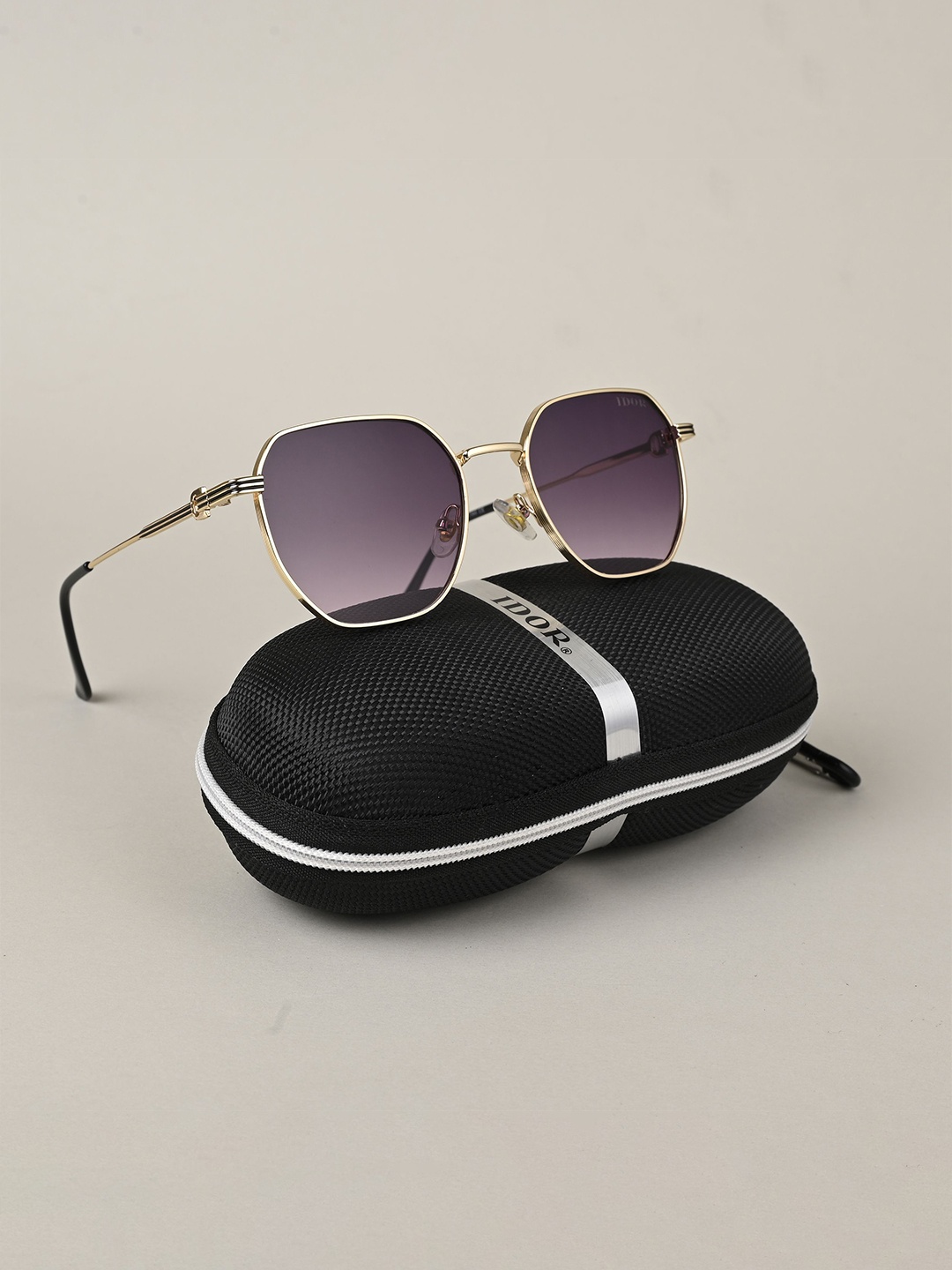 

IDOR Unisex Oval Sunglasses with UV Protected Lens ID-56025-GD-GRY, Purple