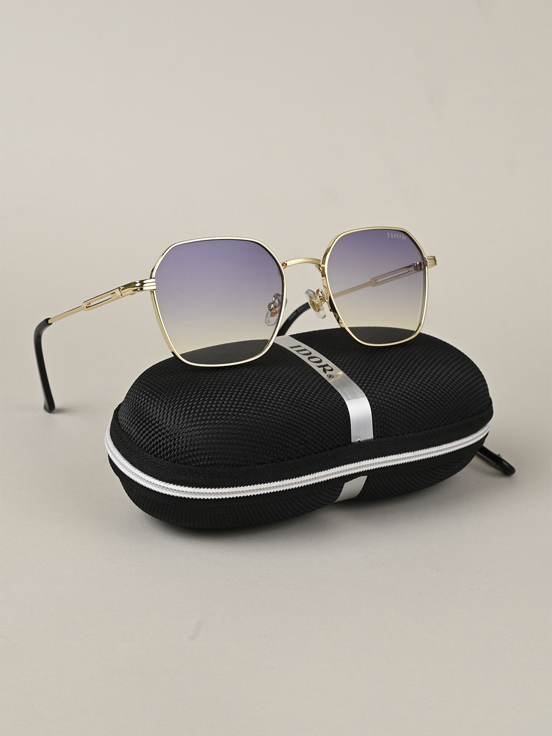 

IDOR Unisex Oval Sunglasses with UV Protected Lens ID-56054-GD-BLU, Blue