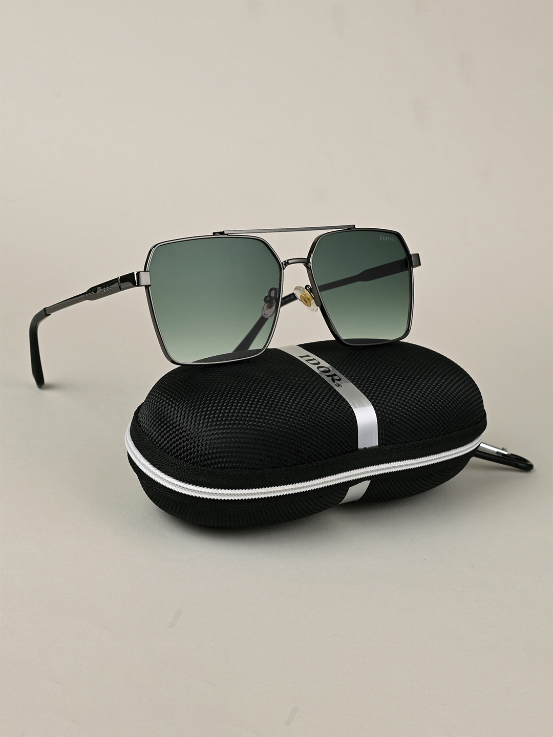 

IDOR Unisex Square Sunglasses with UV Protected Lens ID-56052-GRY-GRN, Green