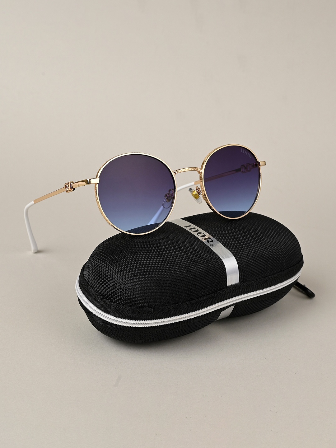 

IDOR Unisex Round Sunglasses with UV Protected Lens, Blue