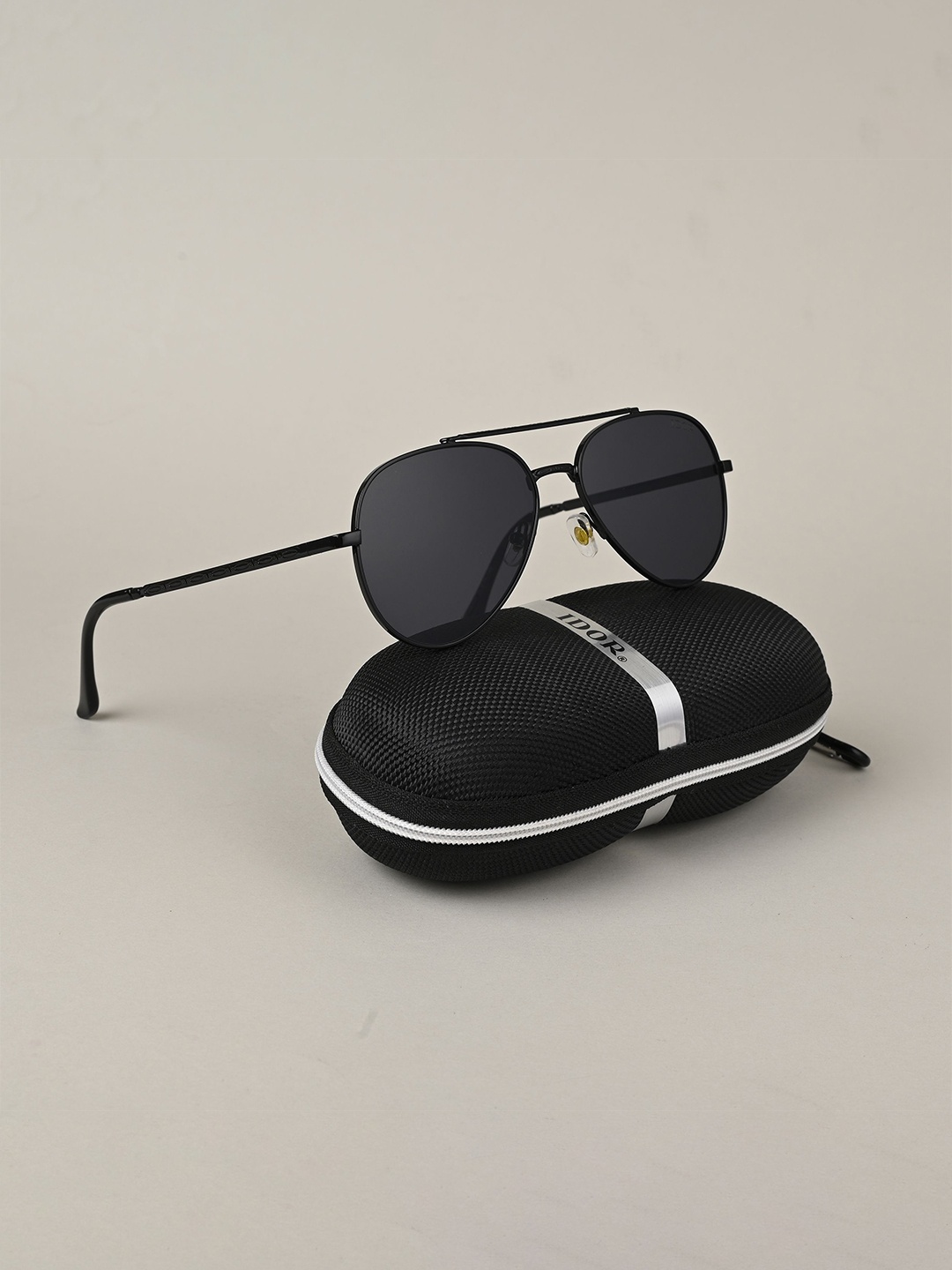 

IDOR Unisex Aviator Sunglasses with UV Protected Lens ID-56044-BLK, Black
