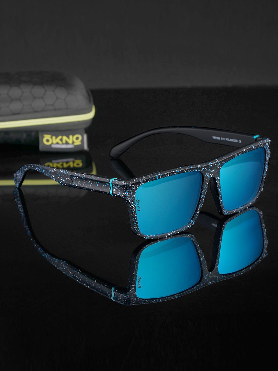 

OKNO Unisex Rectangle Sunglasses with Polarised and UV Protected Lens OKBartonWDC11, Blue