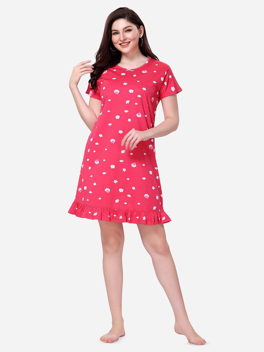

Lenissa Printed Nightdress, Pink