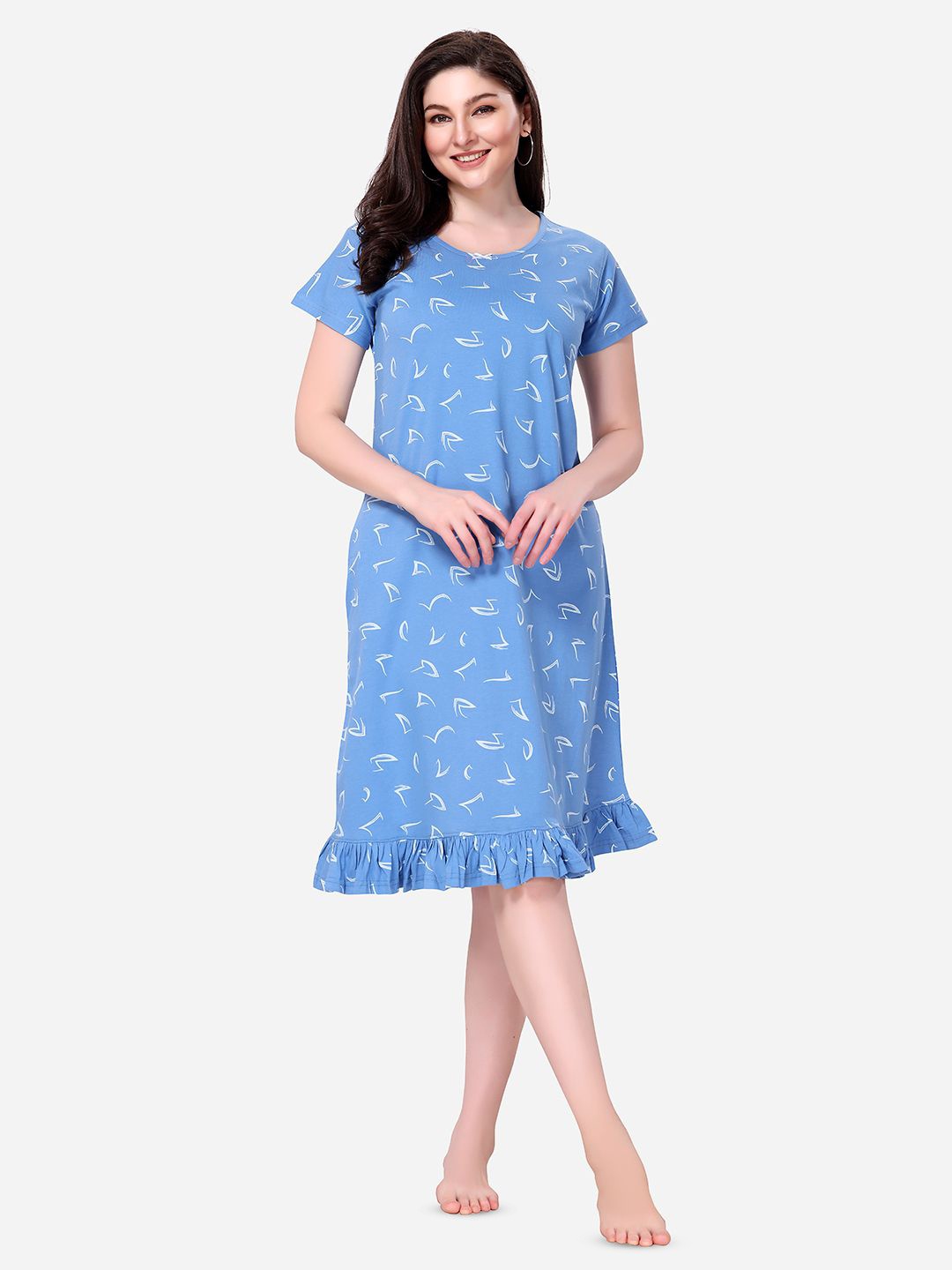 

Lenissa Printed Nightdress, Blue