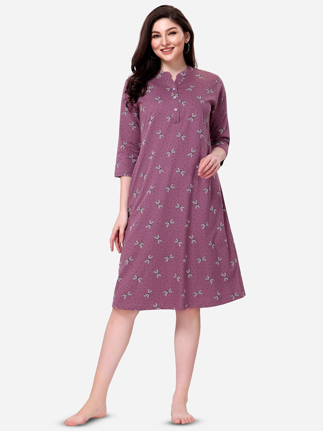 

Lenissa Printed Nightdress, Mauve