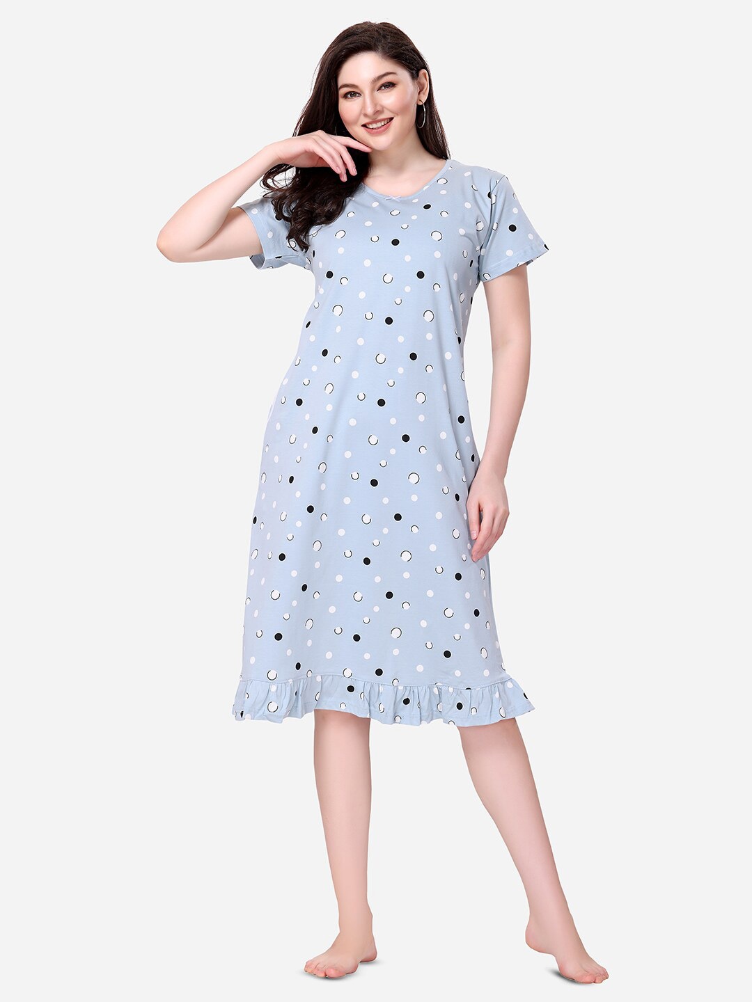 

Lenissa Printed Nightdress, Blue