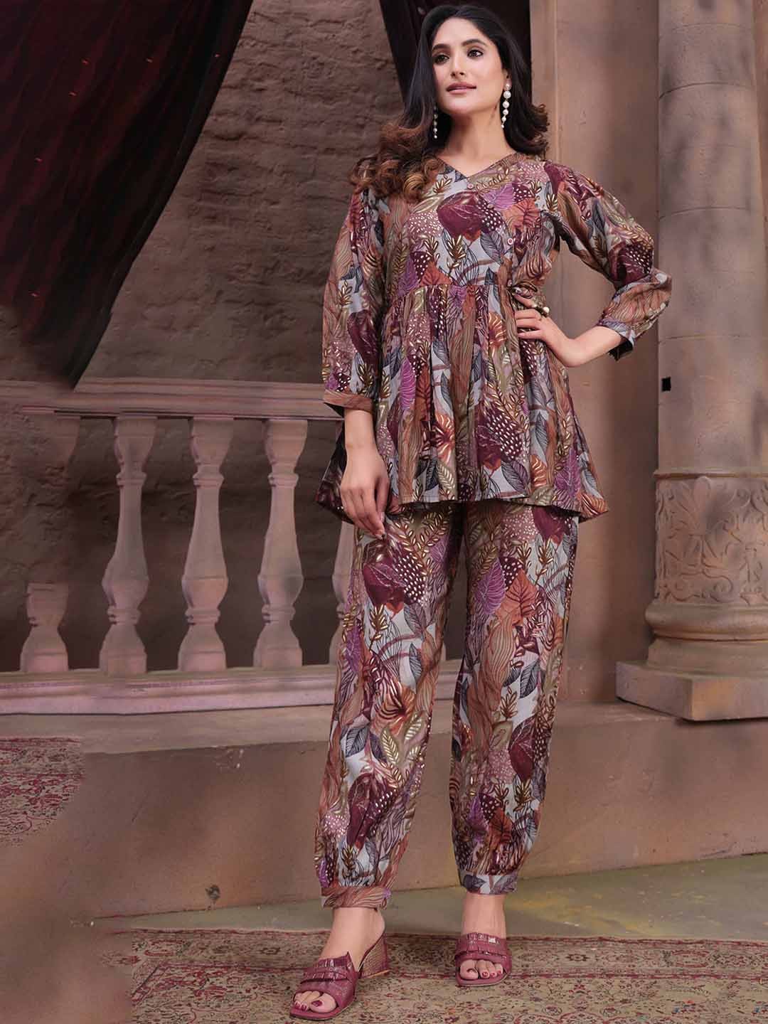 

KALINI Printed Co-Ords, Purple