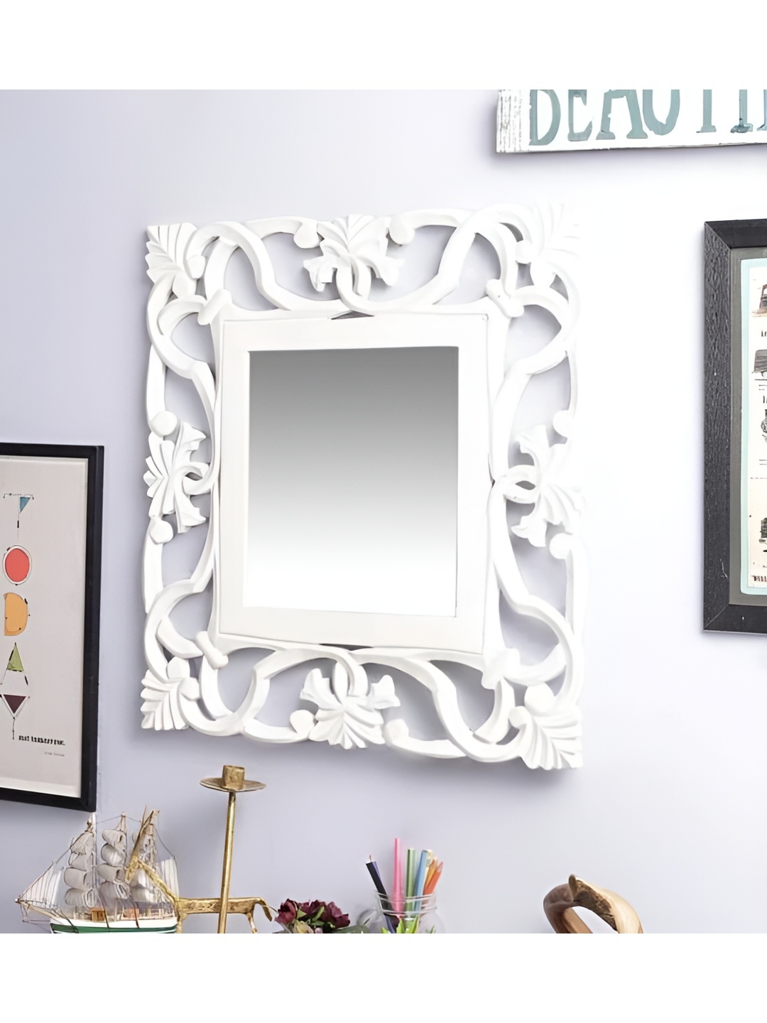 

VAS collection home White Wooden Rectangular Wall Mirrors