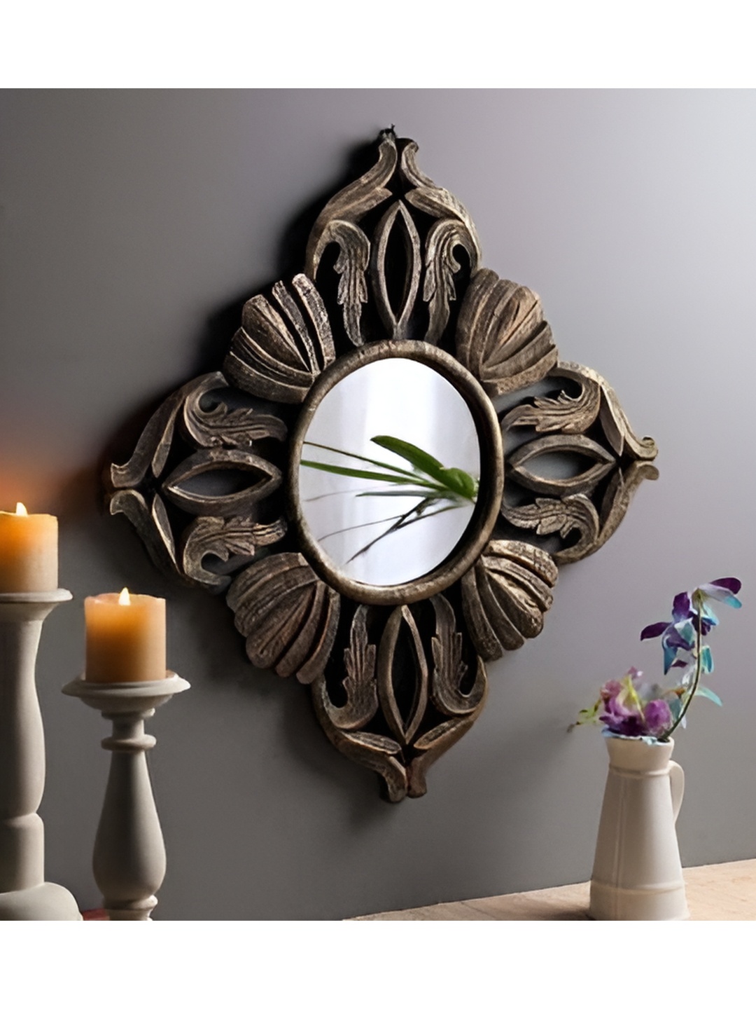 

VAS collection home Wooden Square Wall Mirrors, Bronze