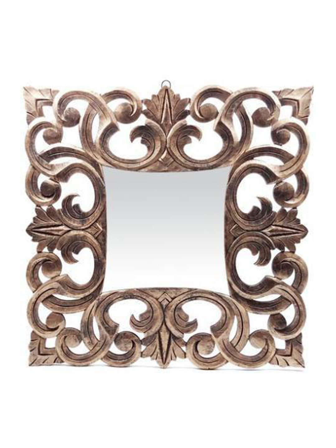 

VAS collection home Ethnic Motifs Textured Wooden Wall Mirrors, Gold
