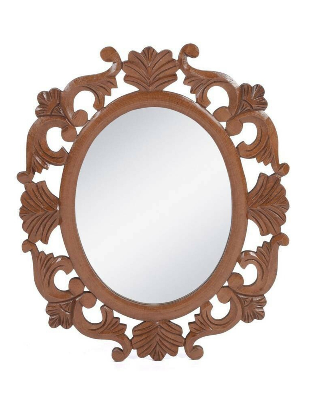 VAS collection home Brown Round Shape Wall Decor Mirror