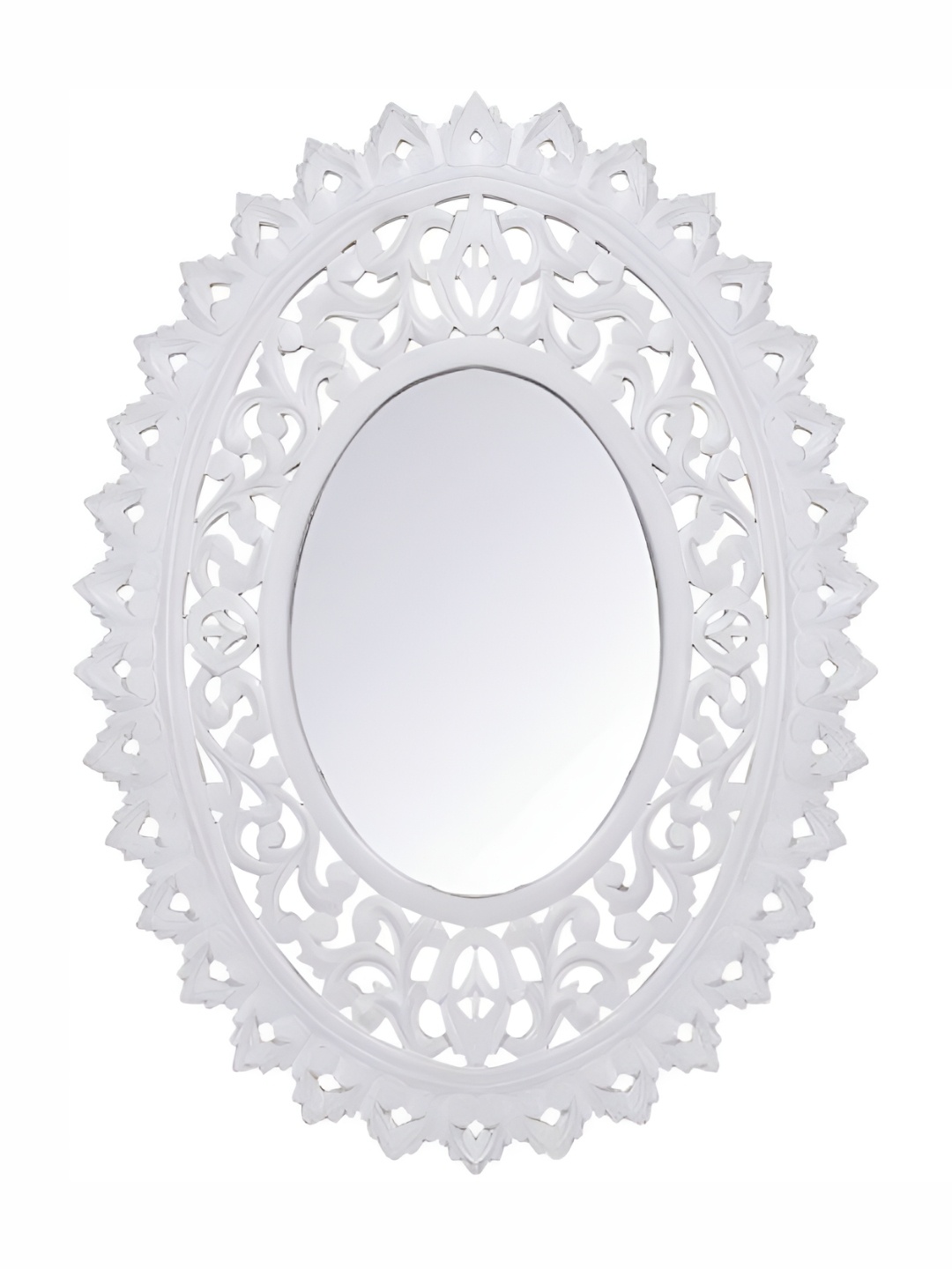 

VAS collection home Wall Self Design Wooden Mirror Frame, White