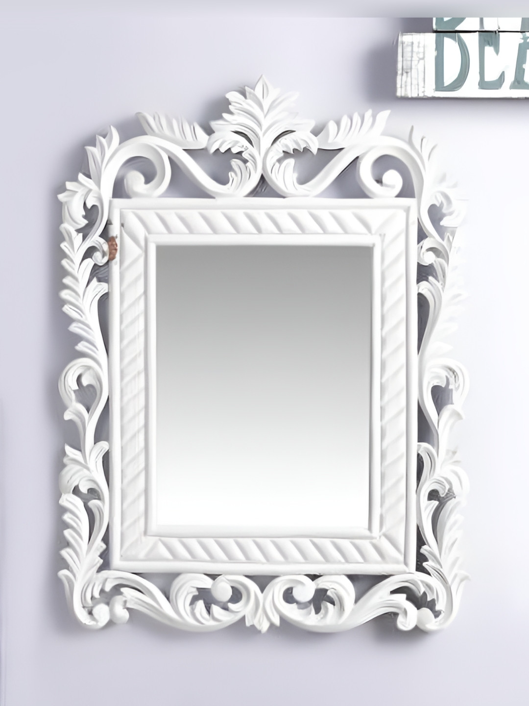 

VAS collection home White Textured Wooden Mirror Frame