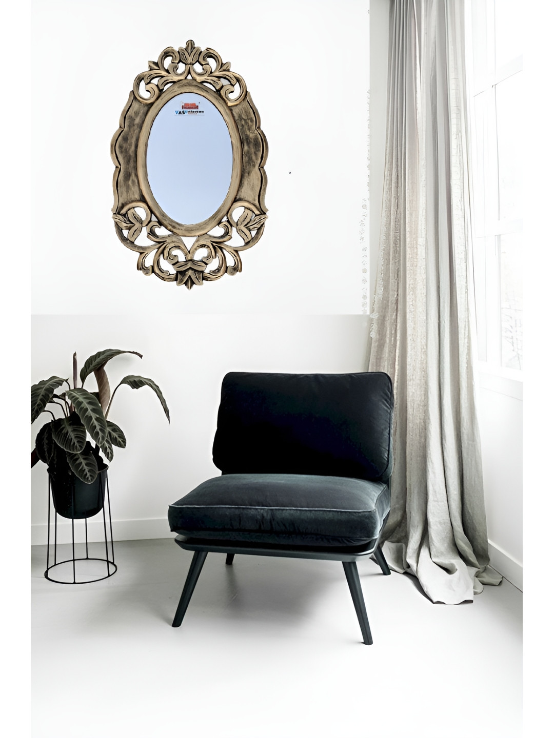 

VAS collection home Grey Wooden Wall Mirror Frame
