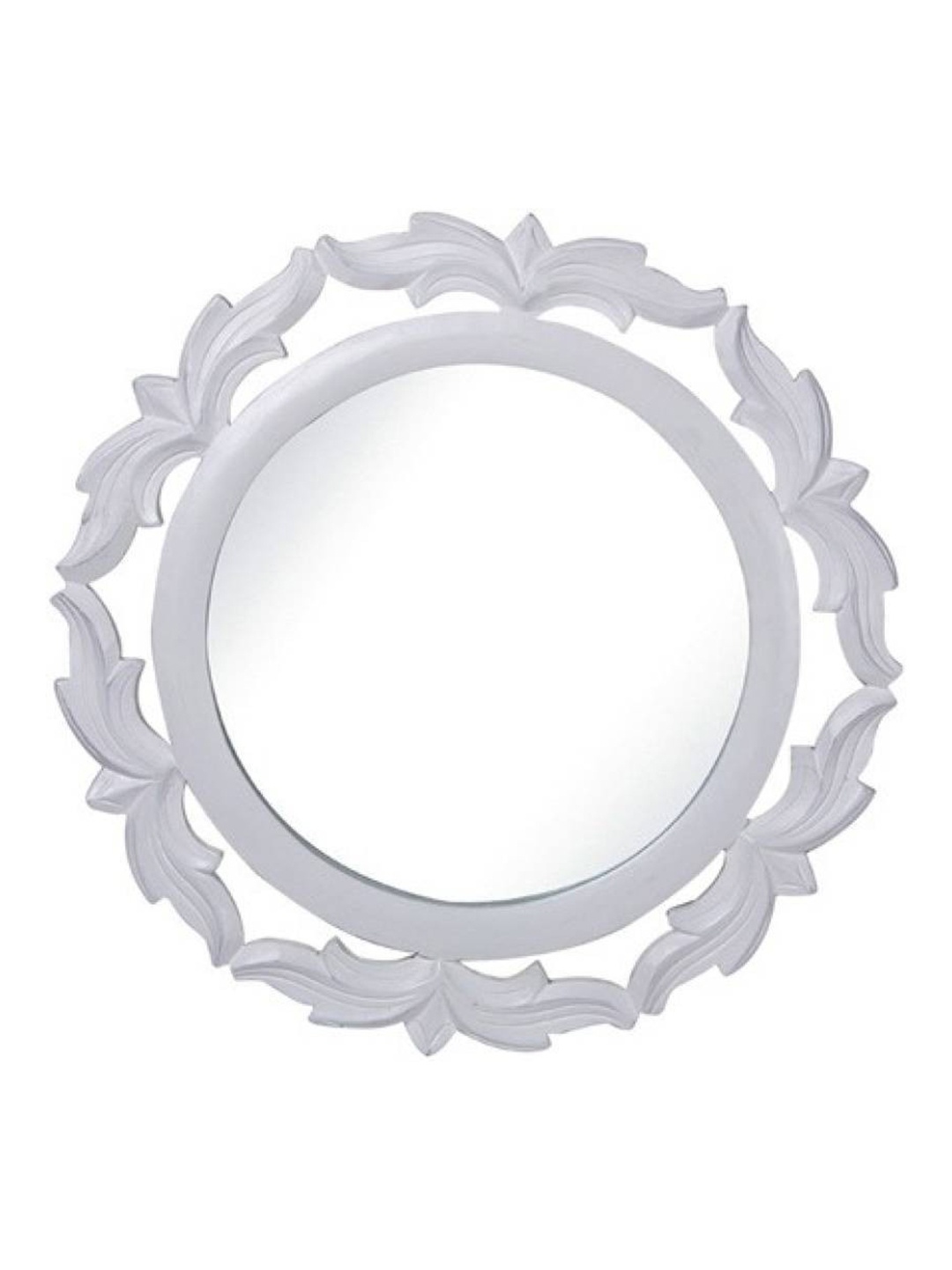 

VAS collection home Ethnic Motifs Patterned Wooden Wall Mirror, White
