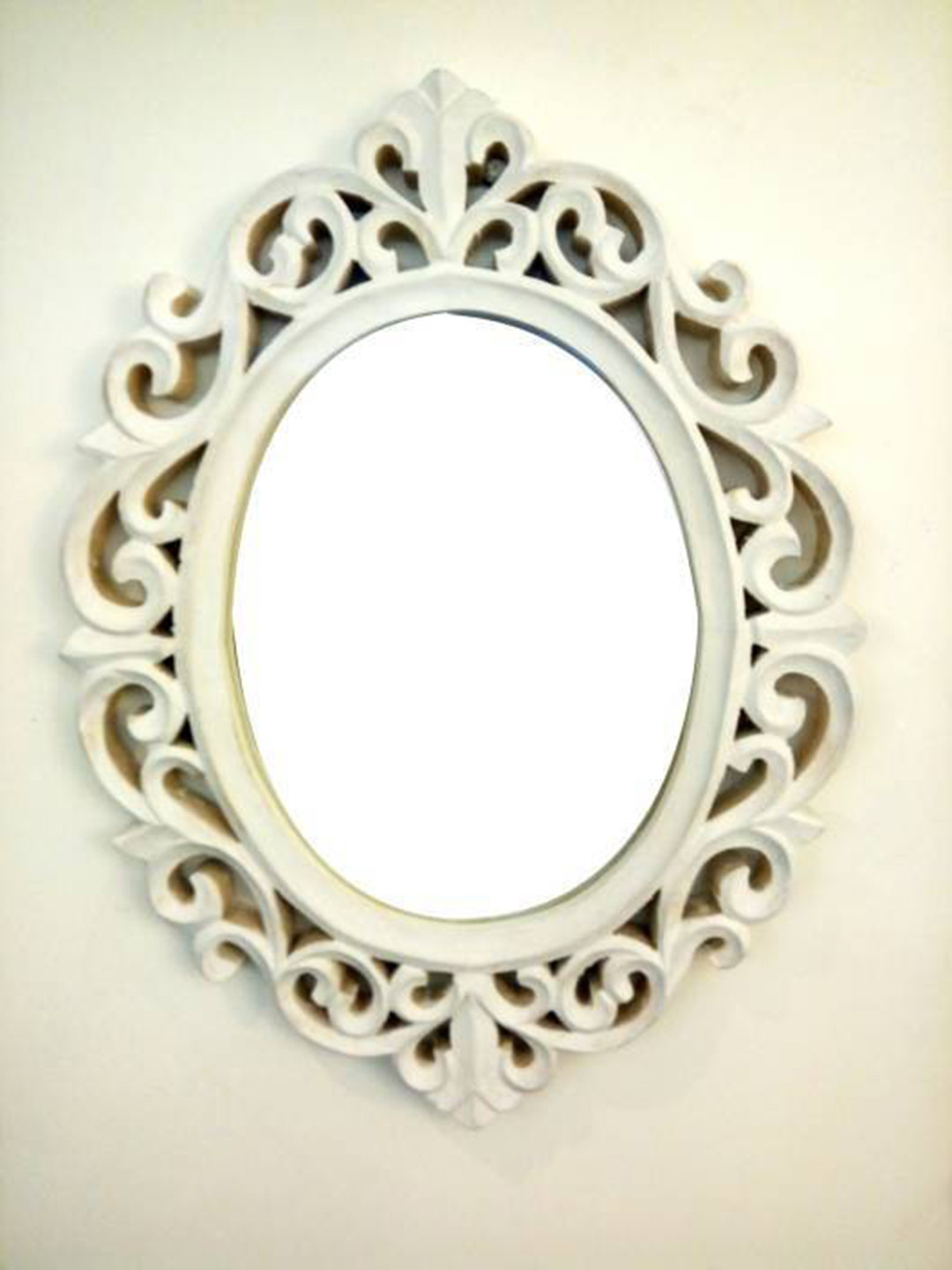

VAS collection home Ethnic Motifs Wooden Oval Wall Mirrors, Beige