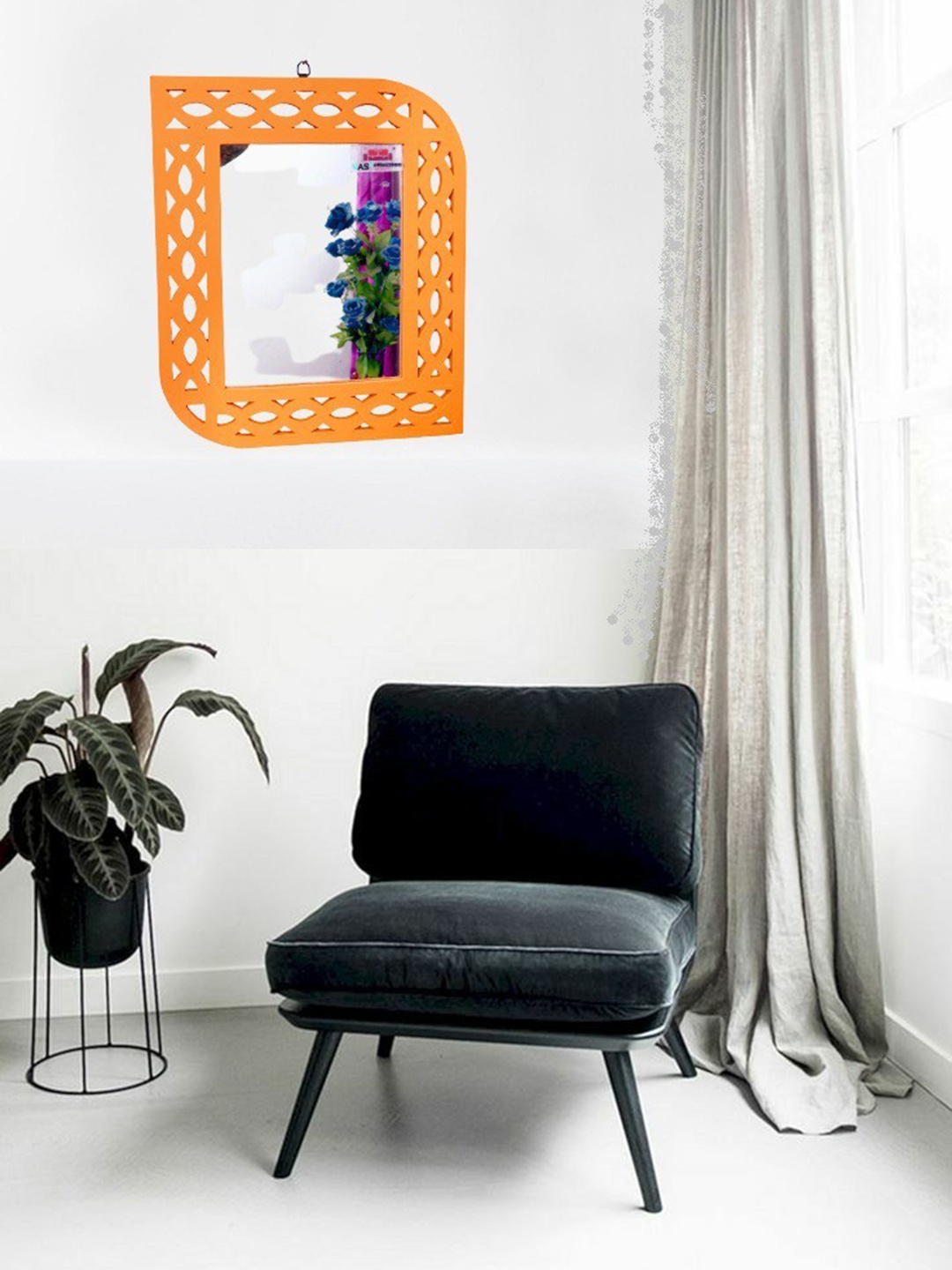

VAS collection home Orange MDF Wall Mirror Frame, Multi