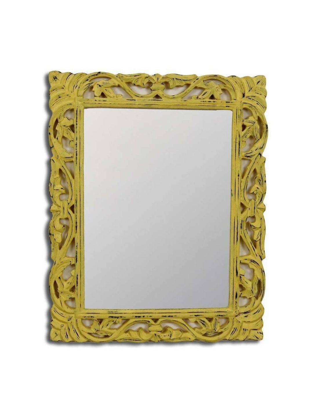 

VAS collection home Green Floral Patterned Wooden Wall Mirror