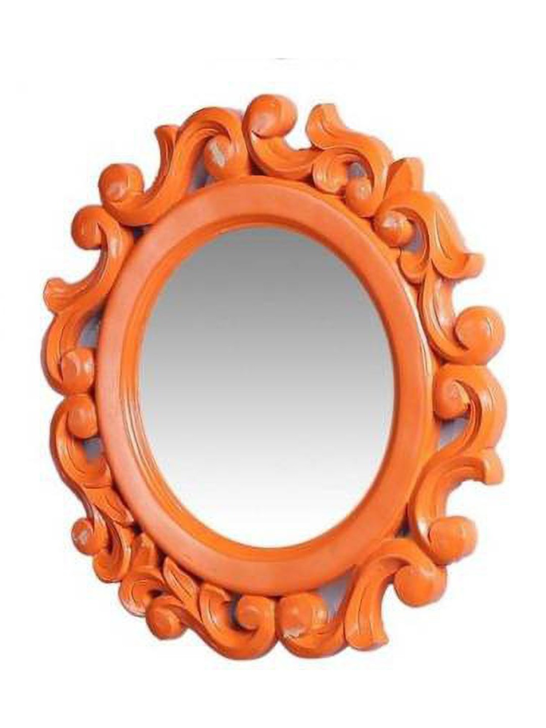 

VAS collection home Round Wooden Wall Mirror, Orange