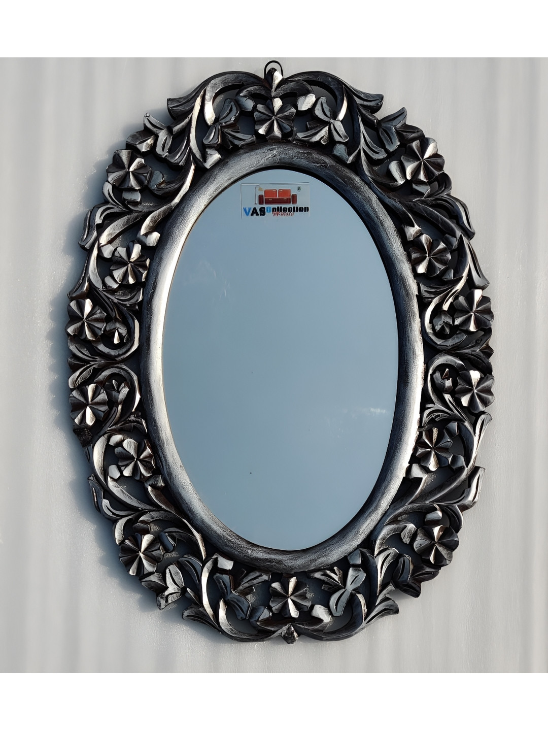 

VAS collection home Oval Textured Wall Mirror, Black