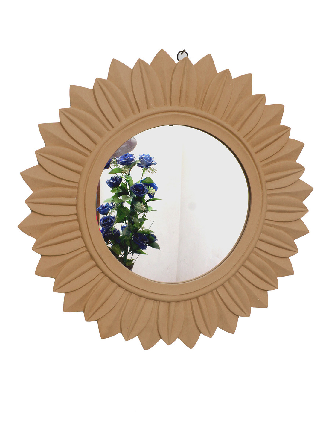 

VAS collection home Floral Patterned Wooden Wall Mirror, Brown