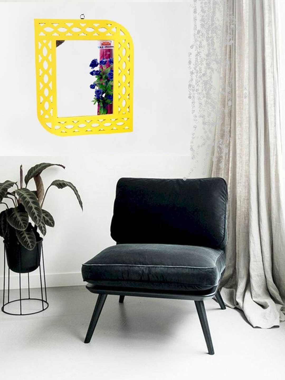 

VAS collection home Ethnic Motifs MDF Frame Wall Mirror, Yellow
