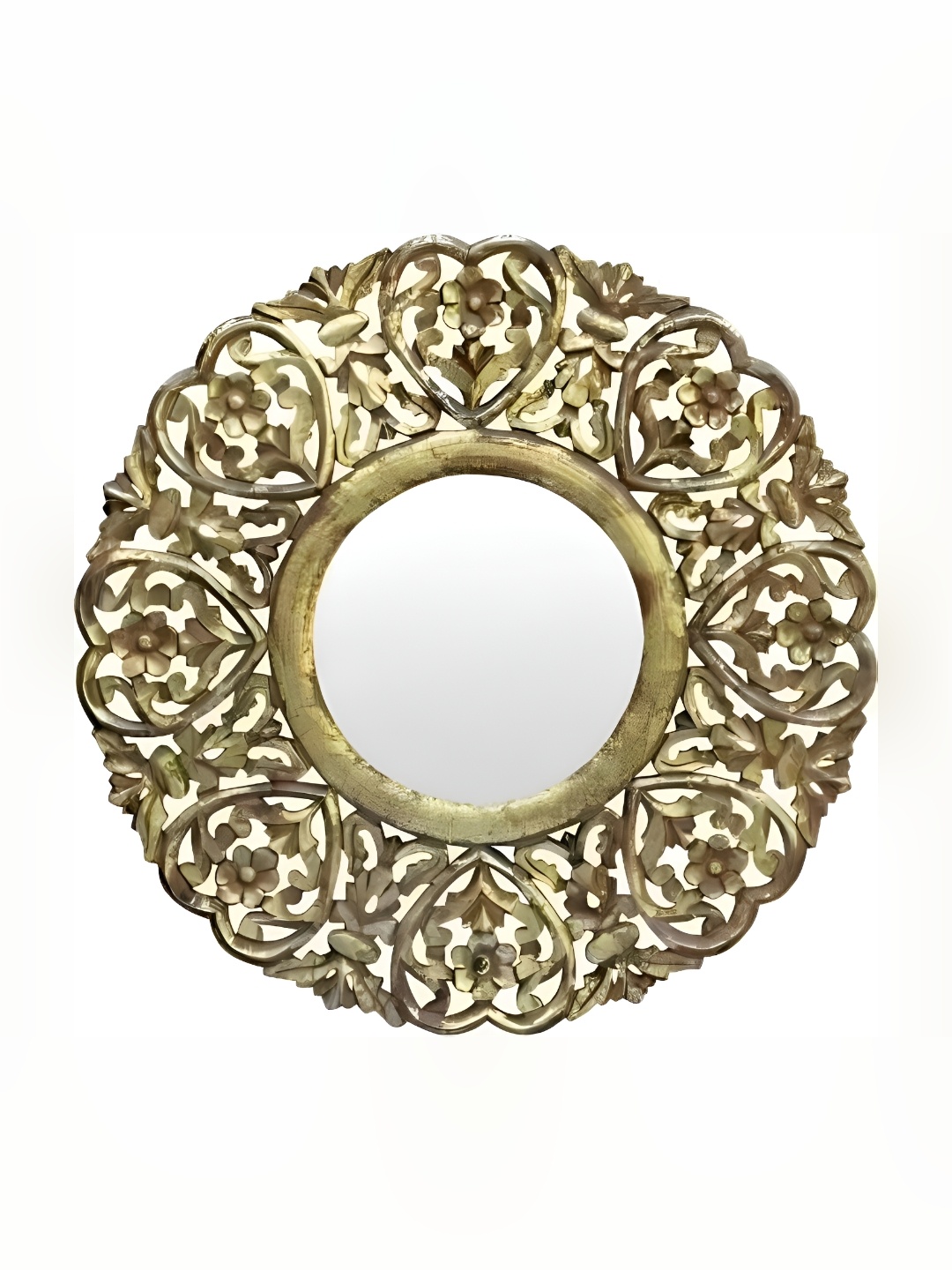 

VAS collection home Wall Self Design MDF Mirror Frame, Gold