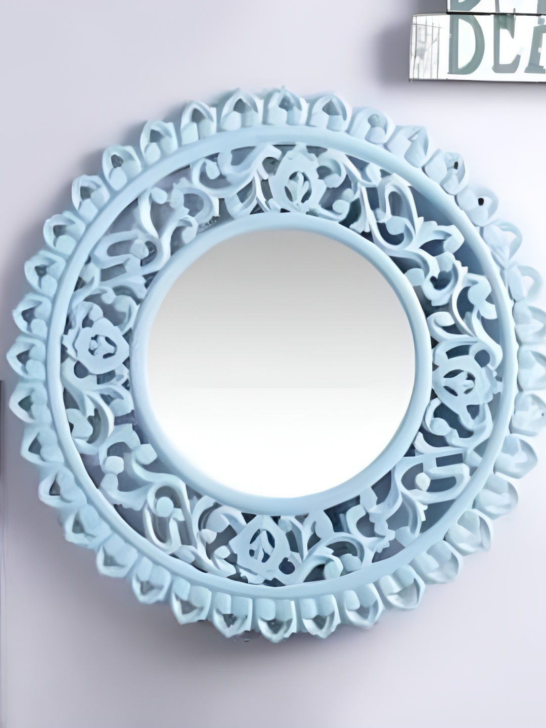 

VAS collection home Patterned Wooden Wall Mirror, Blue