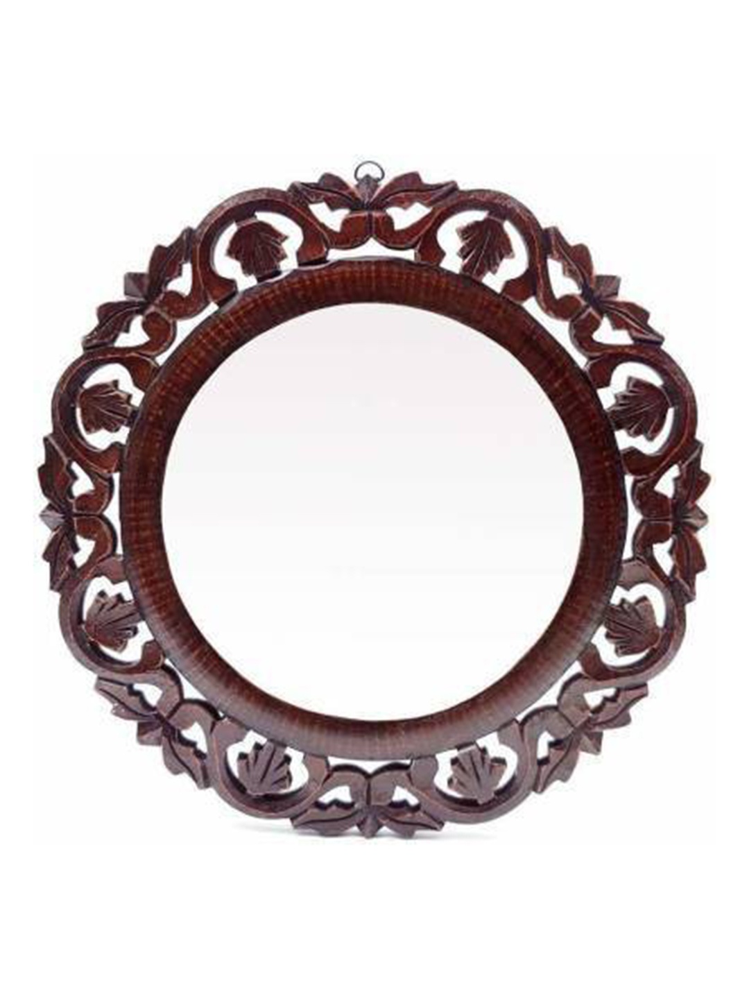 

VAS collection home Wall Textured Wooden Mirror Frame, Brown